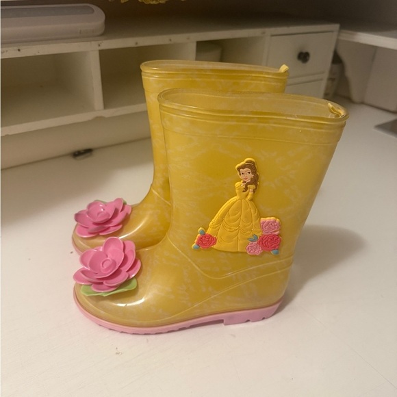 Disney Other - Disney Yellow Princess Rain Boots with Pink Accents